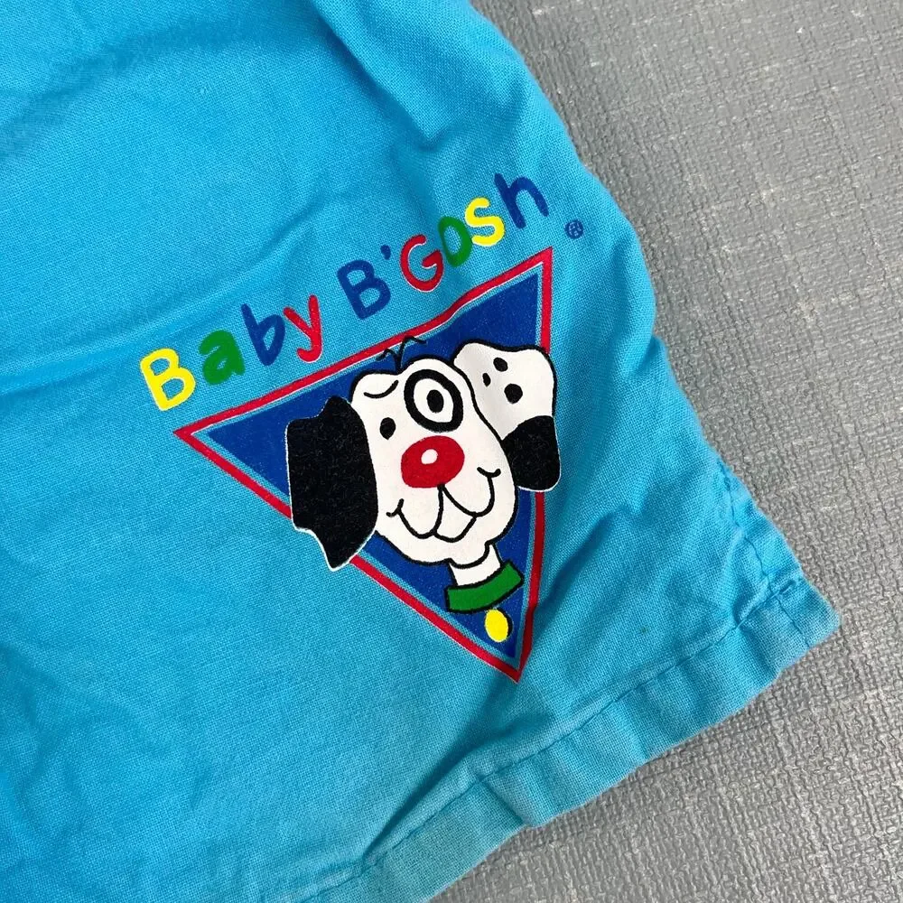Vintage OshKosh B'gosh Blue Color Block Puppy Shorts 18 Months USA